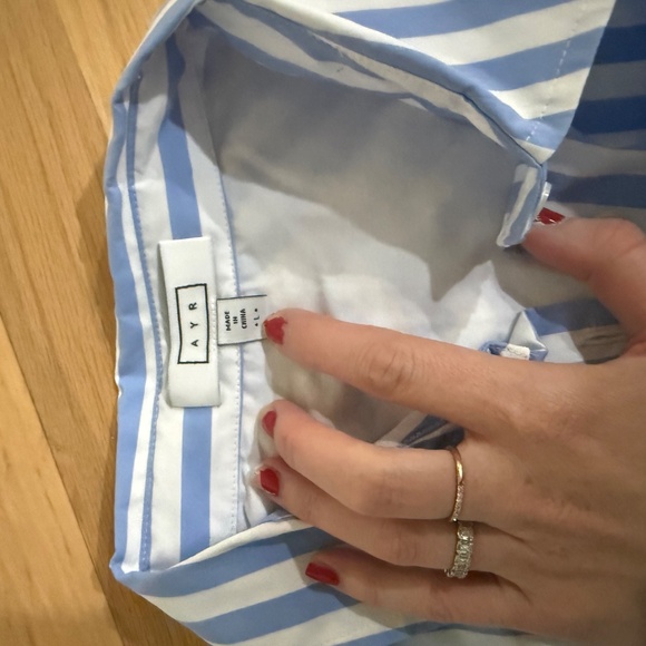 AYR the deep end blue white stripe button up - Picture 4 of 4